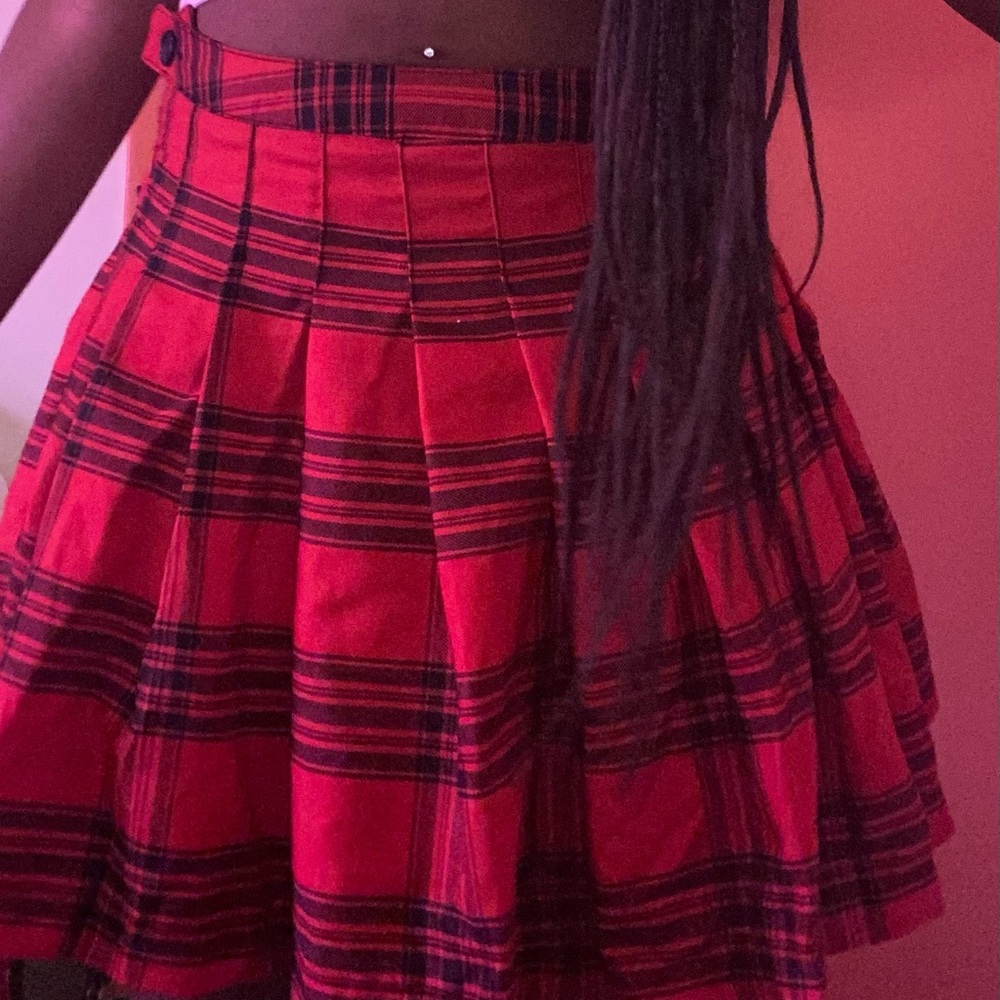 Plaid Flannel skirt Red and black